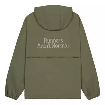 Куртка 'runners aren't normal' hooded jacket 'dark olive' New Balance, зеленый