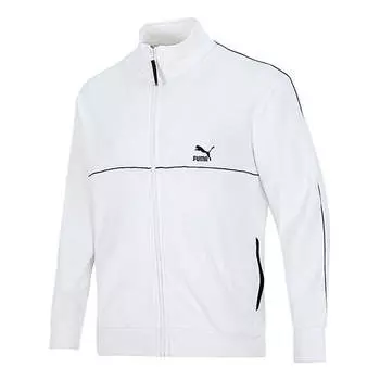 Куртка running training breathable sports stand collar logo jacket white Puma, белый