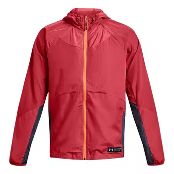 Куртка rush woven full zip jacket 'coral red' Under Armour, красный