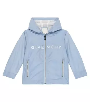 Куртка с капюшоном и логотипом Givenchy Kids, синий