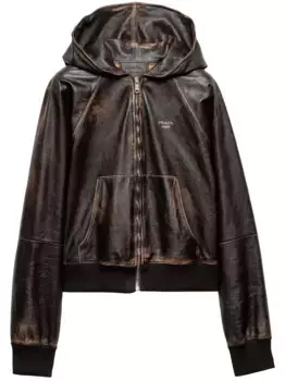 Куртка с капюшоном Prada, коричневый