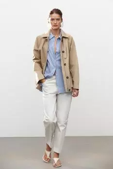 Куртка с карманами ZARA, экрю