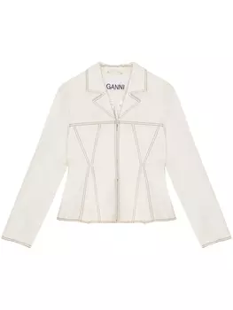 Куртка с контрастной строчкой GANNI, белый