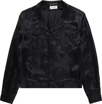 Куртка Saint Laurent Embroidered Silk Jacquard Jacket 'Black', черный