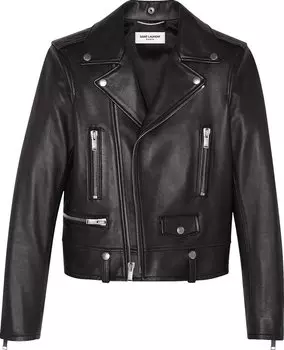 Куртка Saint Laurent Nappa Leather Biker Jacket 'Black', черный