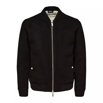 Куртка Selected Archive Suede Bomber, черный