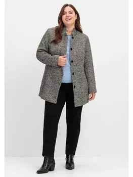 Куртка sheego Boucl-Jacke, цвет schwarz-wei