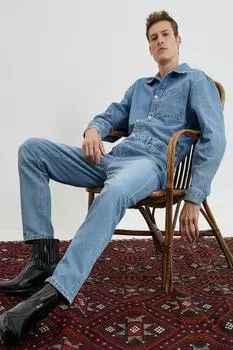 Куртка - Синий - Oversize Koton