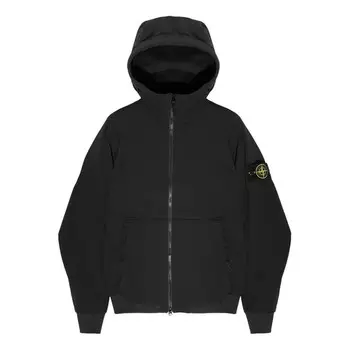 Куртка soft shell hooded jacket 'black' Stone Island, черный
