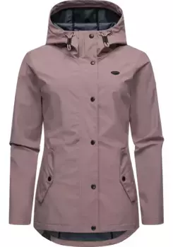 Куртка софтшелл Ragwear "Margge Shell", с капюшоном, непромокаемая женская переходная куртка с большим капюшоном, лиловый