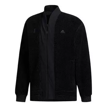 Куртка splicing polar fleece sports jacket black Adidas, черный