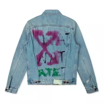 Куртка spray paint graffiti jacket men blue Off-White, синий