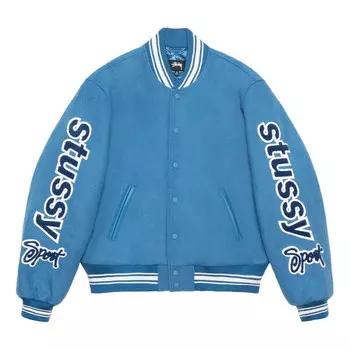 Куртка ss24 varsity jacket 'blue' Stussy, синий