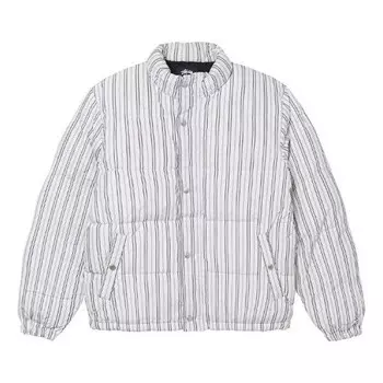 Куртка stripe down puffer jacket 'bone' Stussy, белый