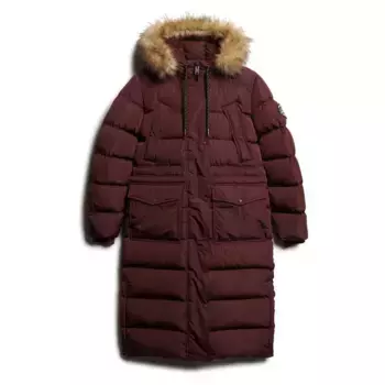 Куртка Superdry Everest Faux Fur Longline, коричневый