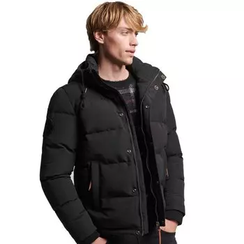 Куртка Superdry Everest Hooded Puffer, черный