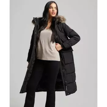 Куртка Superdry Everest Longline Puffer, черный