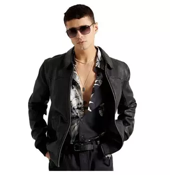 Куртка Superdry Leather Indie Club, черный