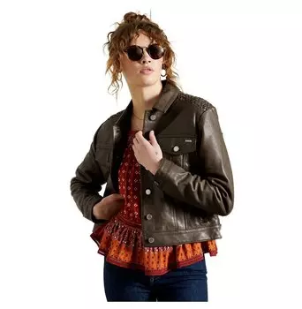 Куртка Superdry Leather Stateside, коричневый