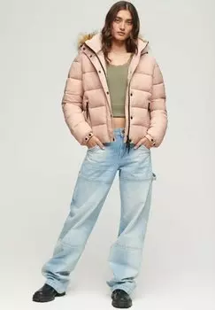 Куртка Superdry ПУФФЕР, цвет pink blush