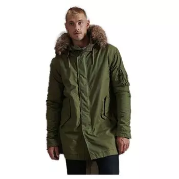 Куртка Superdry Service Fur Trim, зеленый