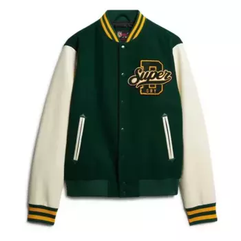 Куртка Superdry Varsity Wool bomber, зеленый