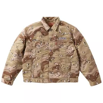 Куртка Supreme x Levi’s Nylon Trucker Jacket Chocolate Chip Camo, коричневый