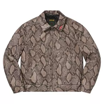 Куртка Supreme x Schott Leather Work Jacket Snakeskin, желто-коричневый
