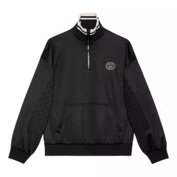 Куртка technical jersey half zip jacket 'black' Gucci, черный