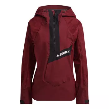 Куртка terrex techrock rain.rdy waterproof jacket 'burgundy black' Adidas, бургундия