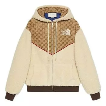 Куртка the north face x gg canvas shearling jacket 'beige' Gucci, бежевый