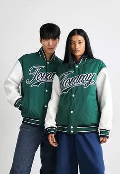 Куртка Tommy Jeans TJM LETTERMAN JACKET UNISEX, цвет court green