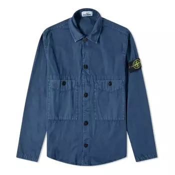 Куртка two pocket overshirt 'avio blue' Stone Island, синий