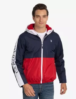 Куртка U.S. Polo Assn. Uspa Fleece Lined Color Block, темно-синий/красный