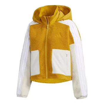 Куртка urban boa short knitted jacket 'white tan' Adidas, белый