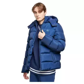 Куртка Urban Classics Hooded Puffer, синий