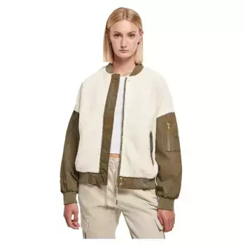 Куртка Urban Classics Oversized Sherpa Mixed bomber, белый