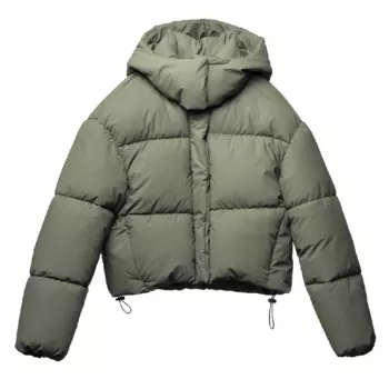 Куртка утепленная Zara Rubberised, хаки