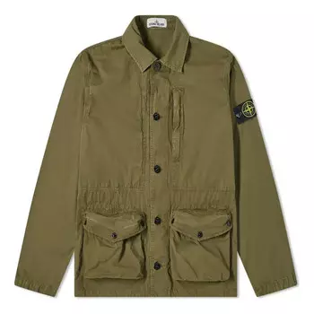 Куртка vintage canvas 3 pocket jacket 'olive green' Stone Island, зеленый
