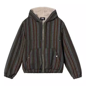 Куртка wool stripe work jacket 'brown' Stussy, коричневый