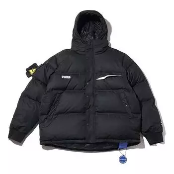 Куртка x ader error down puffer coat 'black white' Puma, черный