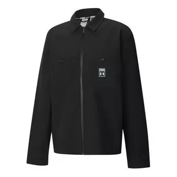 Куртка x the hundreds long sleeve zip up chore jacket 'black' Puma, черный