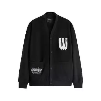 Куртка Zara Contrast Patch, черный