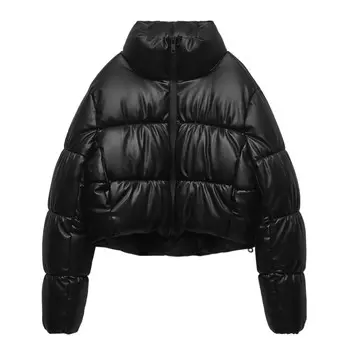 Куртка Zara Faux Leather, черный