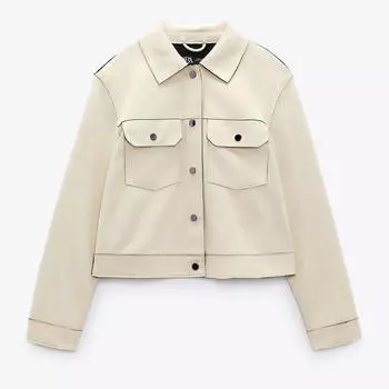 Куртка Zara Faux Suede, экрю