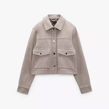 Куртка Zara Soft Short, бежевый