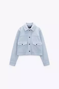 Куртка Zara Soft Short, голубой