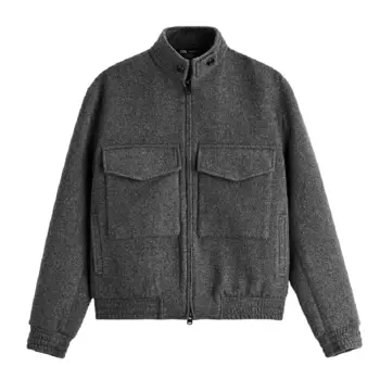 Куртка Zara Wool Blend Bomber, серый