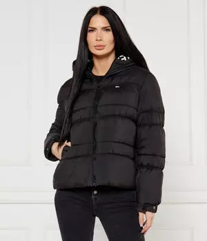 Куртка женская Tommy Jeans стеганая с капюшоном, черный