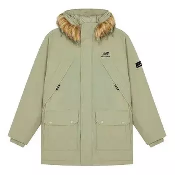 Куртка зимние длинные пуховики New Balance, зеленый